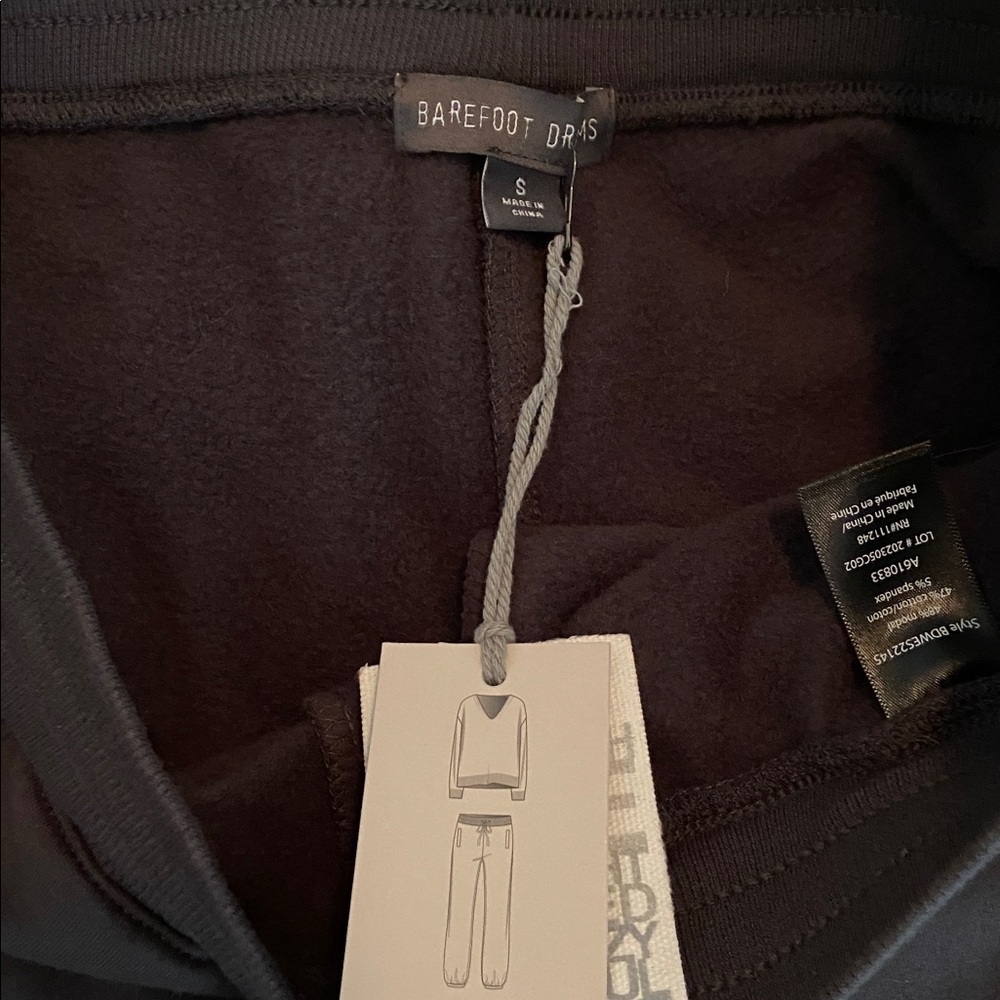 Barefoot Dreams 2 Piece Set CozyChic Lite V Neck Sweater Pant Jogger Dk Gray S - Picture 7 of 14